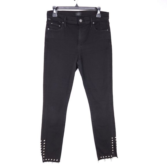 Citizens of Humanity Jeans Rocket High Rise Skinny Size 29 Studded Slit Ankle - Picture 1 of 15